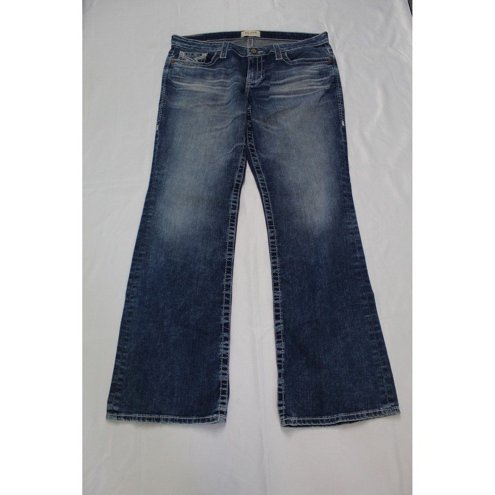 Big Star Remy Bootcut Jeans Womens 32R Medium Wash‎ Flap Pocket Stretch Denim